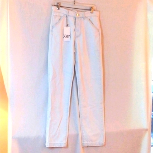Zara button front high waist mom jeans NWT US 29 - Picture 1 of 6